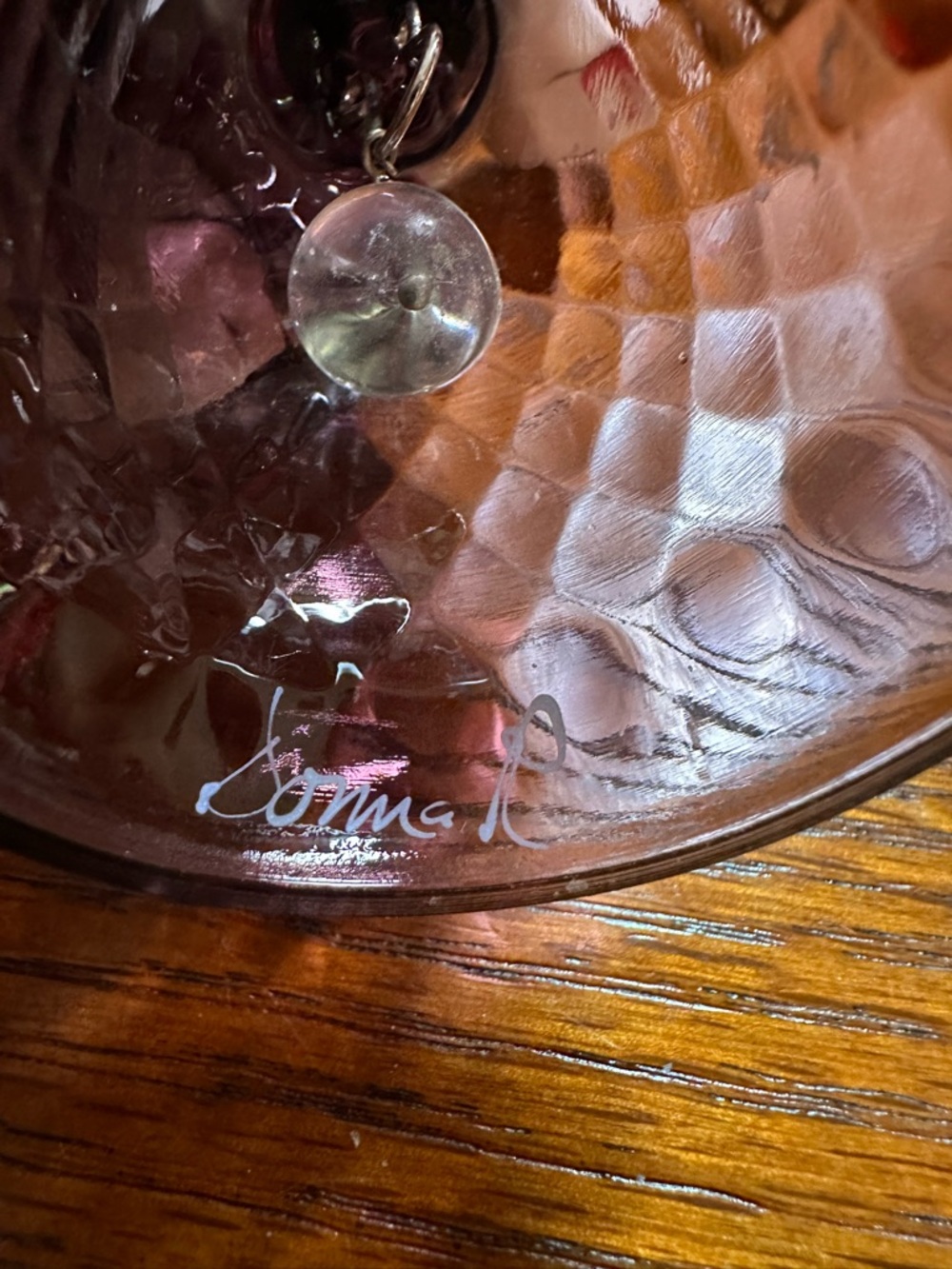 Fenton Purple Glass Bell with hand painted Butterfly - Picture 4 of 6